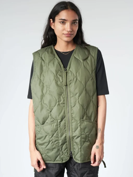 Discount - Military V-Neck Zip Down Vest in Women Outerwear | Overalls & Jumpsuits