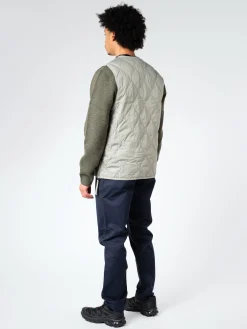 New - Military V-Neck Zip Down Vest in Dark Sage Green Women Outerwear | Outerwear