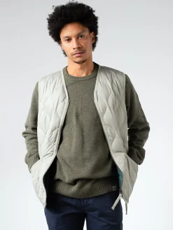 New - Military V-Neck Zip Down Vest in Dark Sage Green Women Outerwear | Outerwear