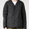 Online - Military Zip V-Neck Down Jacket in Women Outerwear | Overalls & Jumpsuits