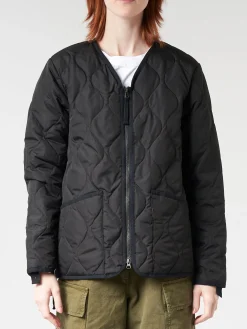 Online - Military Zip V-Neck Down Jacket in Women Outerwear | Overalls & Jumpsuits