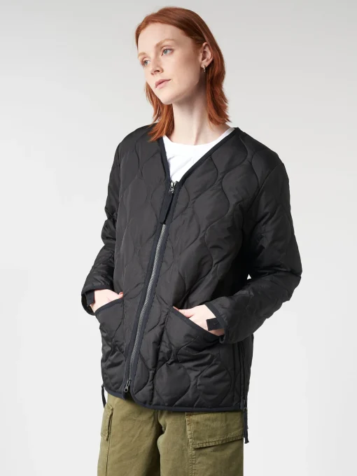 Online - Military Zip V-Neck Down Jacket in Women Outerwear | Overalls & Jumpsuits