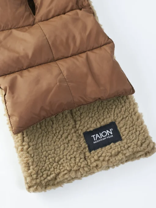 Best - Mountain Asymmetric Down x Boa Muffler in Light Brown and Beige Women Scarves | Scarves