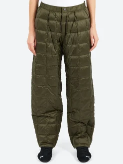 Outlet - Semi Wide Down Pants in Dark Olive Women Pants | Pants