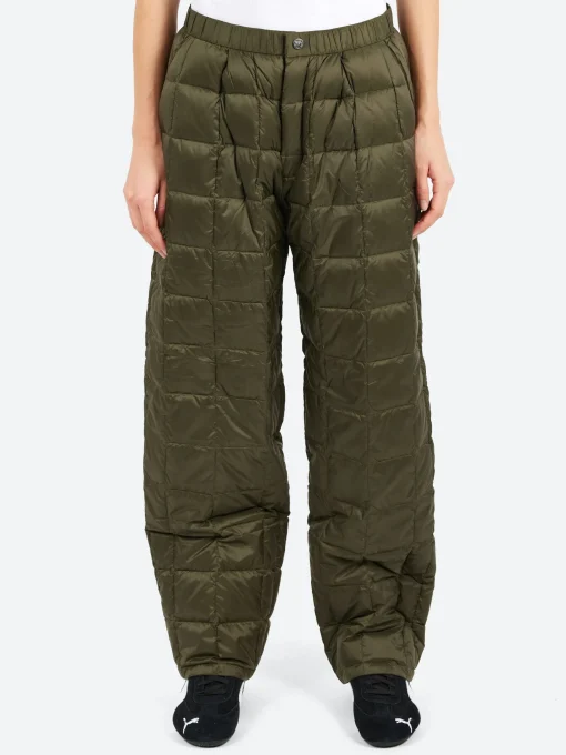 Outlet - Semi Wide Down Pants in Dark Olive Women Pants | Pants