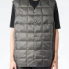 Hot - V-Neck Button Down Vest in Dark Charcoal Women Outerwear | Overalls & Jumpsuits
