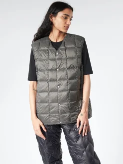 Hot - V-Neck Button Down Vest in Dark Charcoal Women Outerwear | Overalls & Jumpsuits