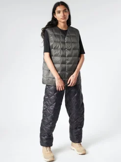 Hot - V-Neck Button Down Vest in Dark Charcoal Women Outerwear | Overalls & Jumpsuits