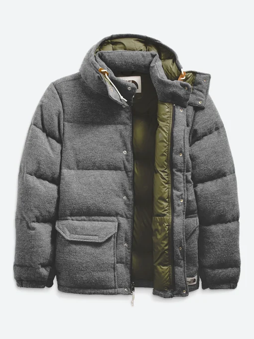 Discount - M Sierra Down Wool Parka in Dark Grey/Heather/Burnt Olive Outerwear