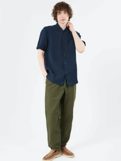 Best - Alfie Herringbone Trousers in Dark Moss Pants