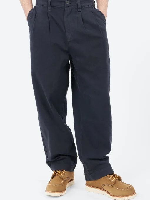 Clearance - Bill Wide Leg Trousers in Dark Navy Pants