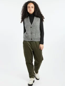 Online - Button Through Tank in Grey Melange Women Tops & Blouses | Knitwear