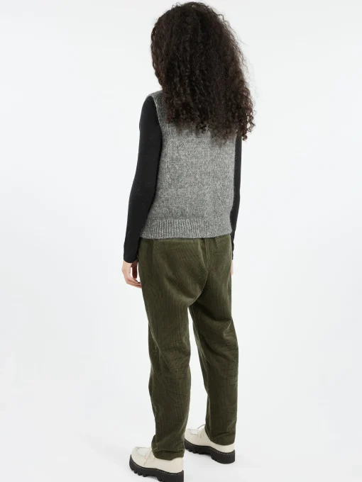 Online - Button Through Tank in Grey Melange Women Tops & Blouses | Knitwear