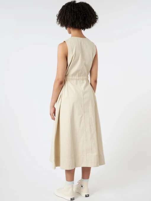 Best - Buttoned Canvas Dress in Wood Ash Women Overalls & Jumpsuits | Dresses
