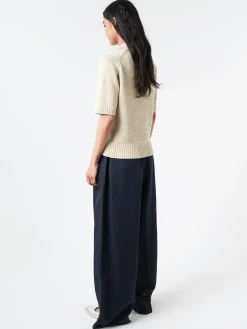 Fashion - Collared Slub Sweater in Women Tops & Blouses | Knitwear