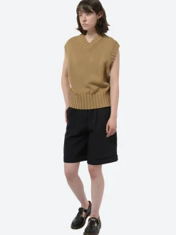 Fashion - Cotton Linen Twill Short in Women Shorts