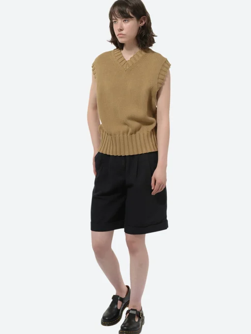 Fashion - Cotton Linen Twill Short in Women Shorts