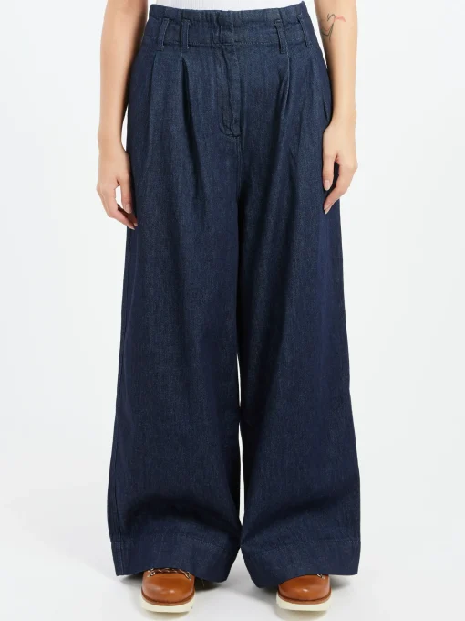 Clearance - Denim Wide Leg Trousers in Women Pants | Denim