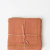 Sale - Embroidered Napkin Set in Moss and Clay Homeware