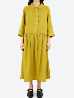Clearance - Garment Dyed Linen Shirt Dress in Women Dresses