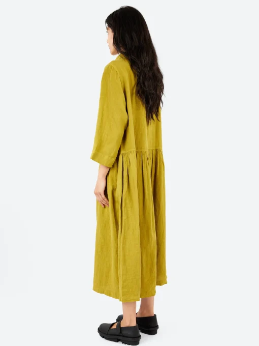 Clearance - Garment Dyed Linen Shirt Dress in Women Dresses