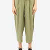 Outlet - Minako Garment Dyed Linen Trousers in Light Sage Women Pants