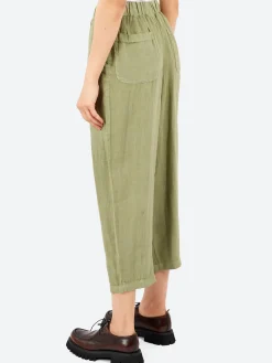 Outlet - Minako Garment Dyed Linen Trousers in Light Sage Women Pants