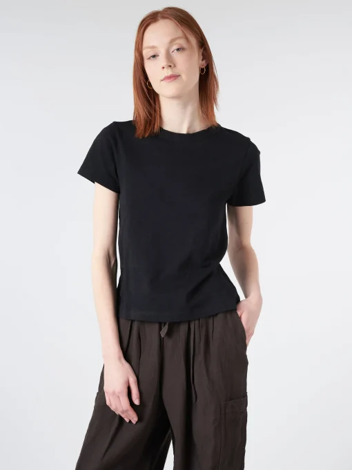 Online - Sadie Cotton Boy Tee in Carbon Black Women Tops & Blouses | T-Shirts