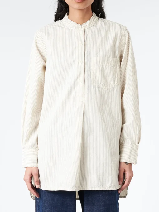Sale - Taro Stripe Poplin Shirt in Sunwashed Blue Women Tops & Blouses