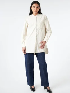 Sale - Taro Stripe Poplin Shirt in Sunwashed Blue Women Tops & Blouses
