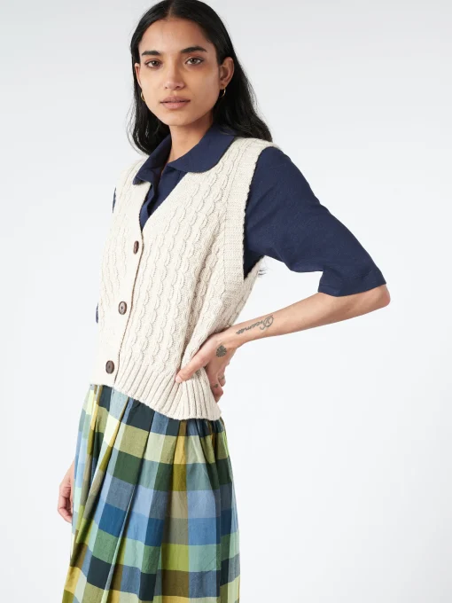 Online - Textured Knitted Waistc in Women Tops & Blouses | Knitwear