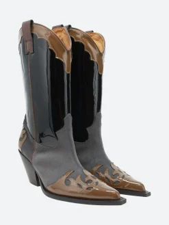 Best - 12357 in Brn Pat and Gry Sue and Black Women Heels | Boots