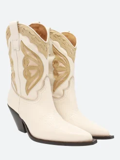 Clearance - 12371 in White and Beige Women Heels | Boots