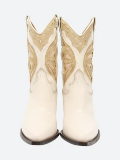 Clearance - 12371 in White and Beige Women Heels | Boots