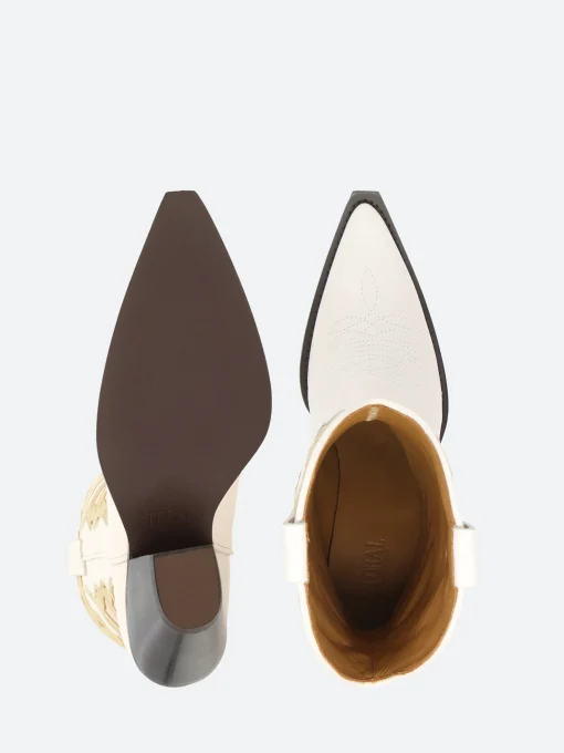 Clearance - 12371 in White and Beige Women Heels | Boots