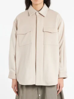Discount - Baggy Shirt Jacket in Off Gray Women Overalls & Jumpsuits | Outerwear