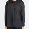 New - Ruffle Collar Baggy Shirt in Black Navy Women Tops & Blouses | Button-Ups