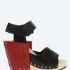 New - Wood Stand in Black and Red Women Sandals | Heels