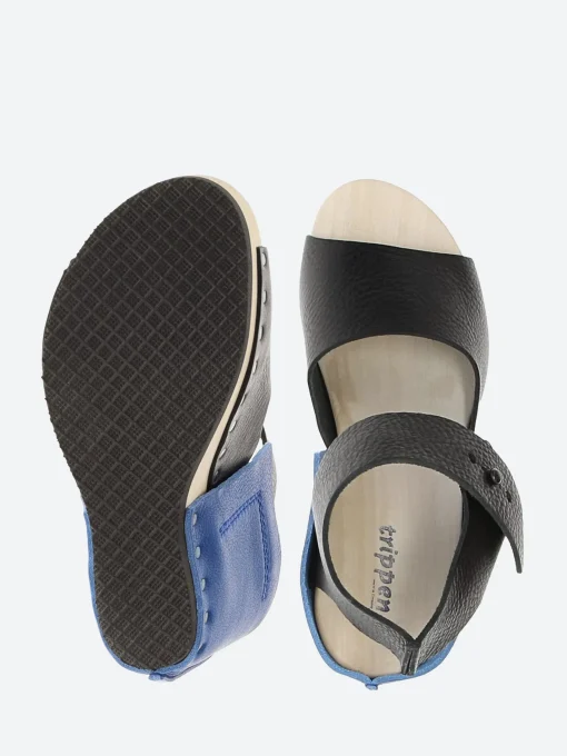 Sale - Wood Stand in Black and Cobalt Women Sandals | Heels