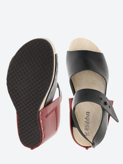 New - Wood Stand in Black and Red Women Sandals | Heels