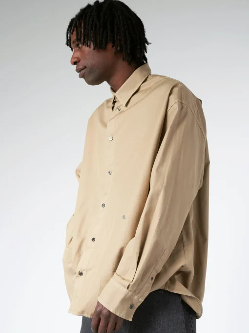 Best - Illusion Dyed Shirt in Sand Destroy Button-Ups