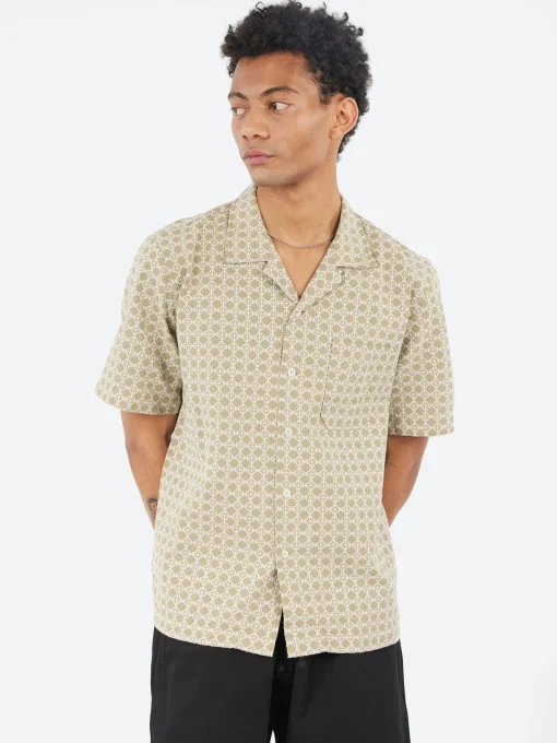 Fashion - Road Shirt in Sand and White Rhodes Cotton Button-Ups