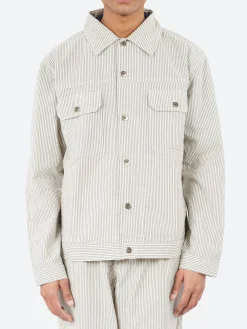 Hot - Trucker Jacket in Derby Stripe Outerwear