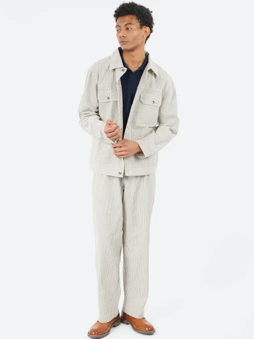 Hot - Trucker Jacket in Derby Stripe Outerwear