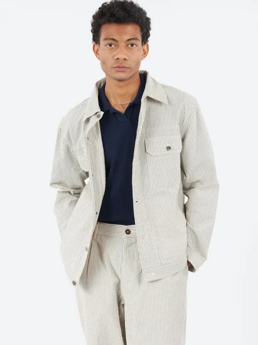 Hot - Trucker Jacket in Derby Stripe Outerwear
