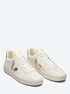 Best - V-10 Leather Extra White and Platine Women Mary Janes | Ballet Flats