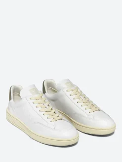 Hot - V-12 Stitch Leather in White and Khaki Sneakers