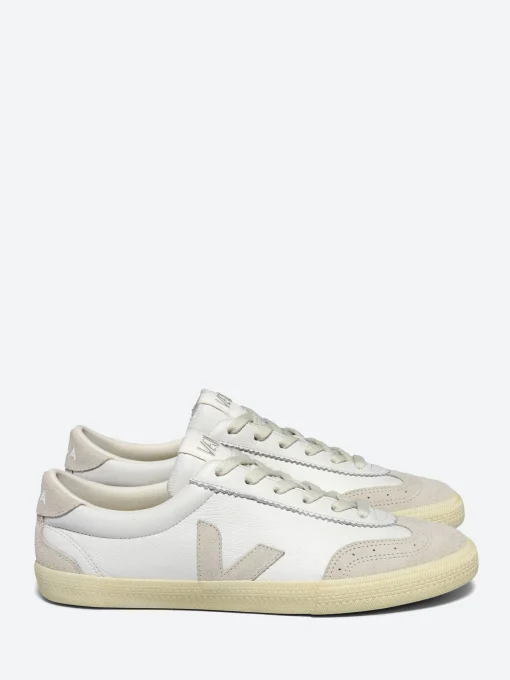 Outlet - Volley Leather in White and Natural Women Sneakers | Overalls & Jumpsuits