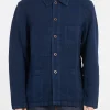 Outlet - 5C Short Workwear Jacket in Navy Linen Outerwear