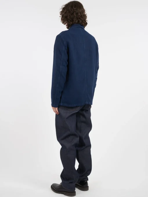 Outlet - 5C Short Workwear Jacket in Navy Linen Outerwear